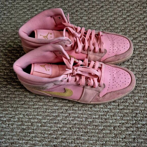 Nike Air Jordan 1 Mid 'Coral Gold' 852542-600 US Men’s Size 13 - Picture 4 of 7